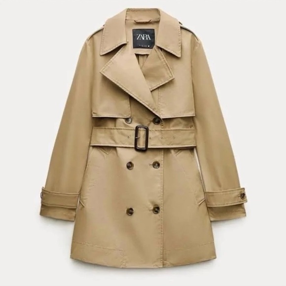 Zara Jackets & Blazers - Water Repellent Beige Trench Coat with Belt